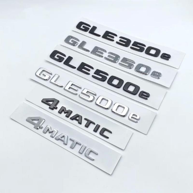 3D ABS Chrome Glossy Black Letters GLE350e GLE350de GLE500e 4Matic Emblem for Mercedes Benz W166 Car Trunk Logo Sticker BF1