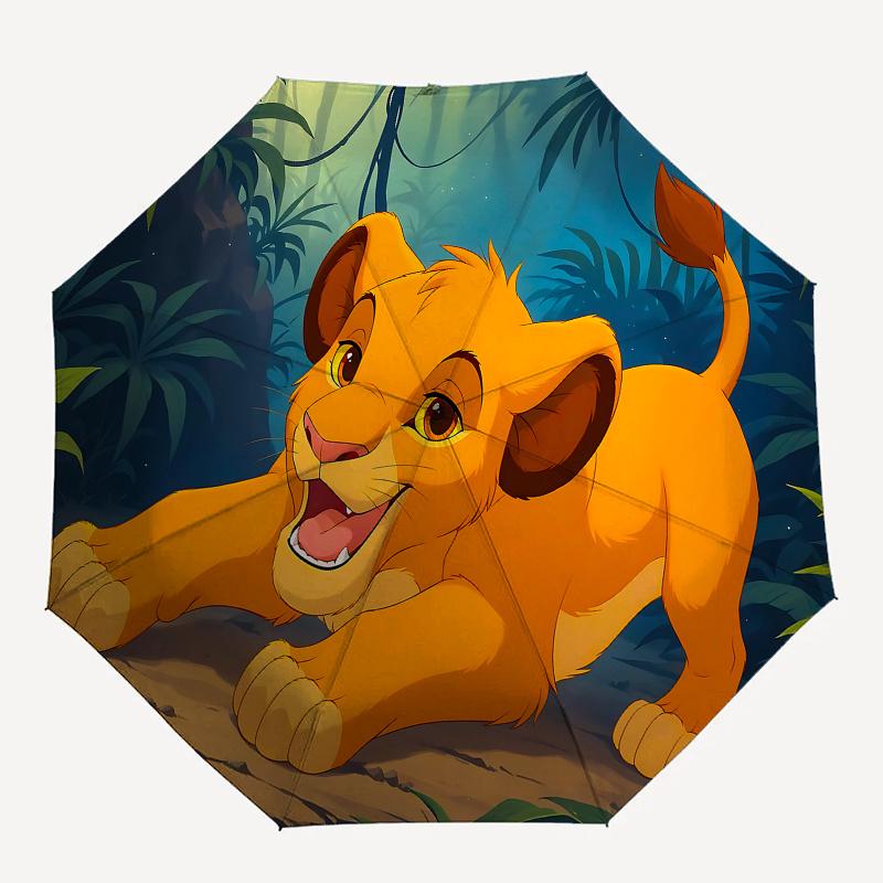 1 Auto Open Lion King, Simba Themed Colorful 8-rib Portable Umbrella for Men and Women, A Compact Commuting Companion Suitable for Daily Dri