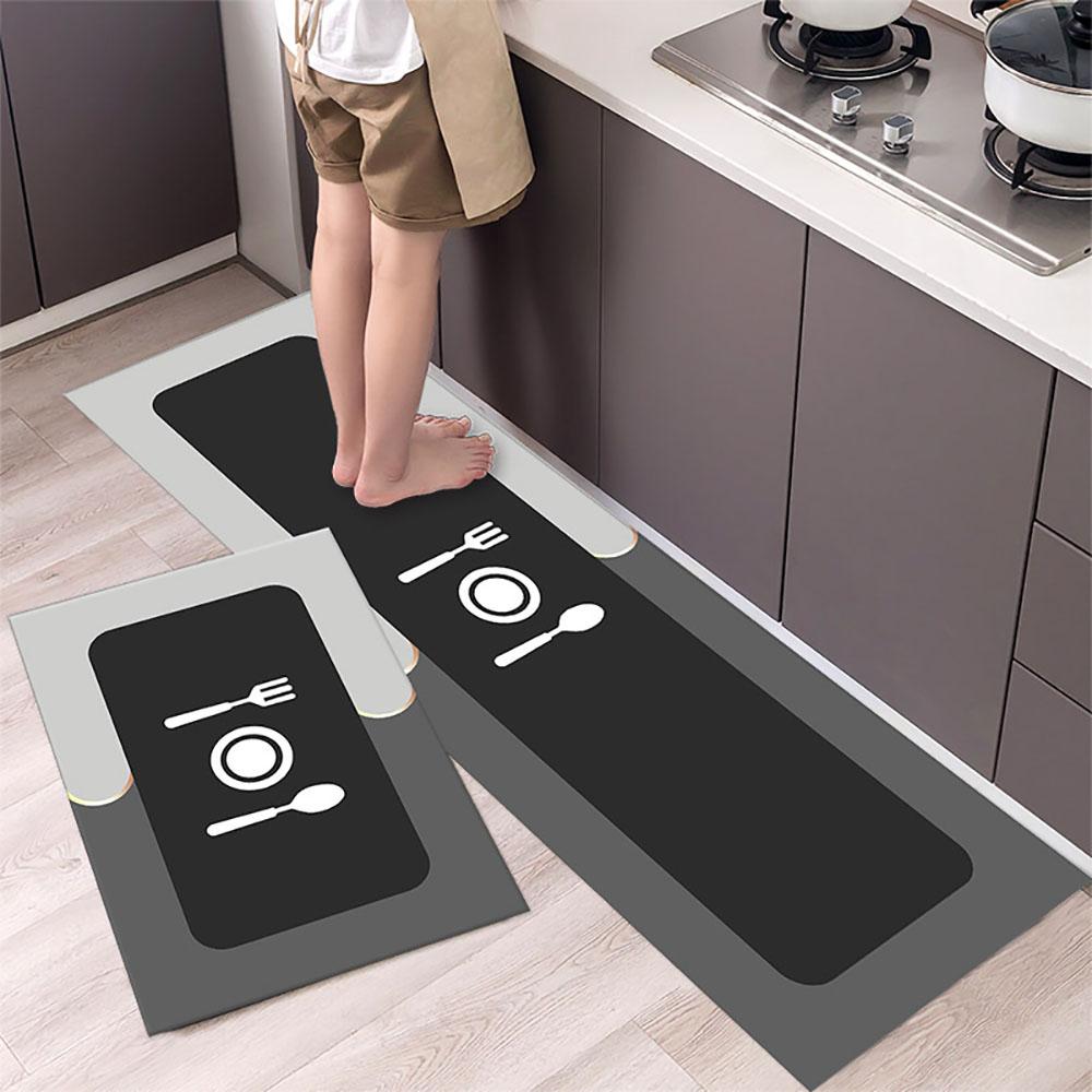 1/2PCS Modern Kitchen Floor Mat Crystal Velvet Non-Slip Kitchen Balcony Long Strip Carpet Home Decoration Door Mat