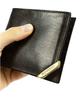 Men's horizontal wallet with gold accent, natural grain leather - Rovicky