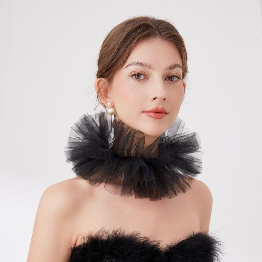 Съемный воротник-жабо Декоративный пышный воротник для костюма Маскарада Вечеринки Косплея Аксессуар Вечернее платье Воротник