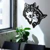 AMNGYOOK Metal Wolf Wall Art, Cute Animal Silhouette Sculpture Iron Animal Art Wall Hanging For Living Room Bedroom Kitchen Decor (Wolf Head)