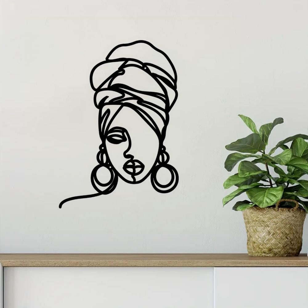 1pc Modern Minimalist Metal Wall Art - Single Line Female Figure. An Elegant Home Decor for Bedroom, Kitchen, Bathroom