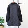 Осень и зима новый утолщенный средней длины лоскутный хлопок вязаный кардиган свободный и тонкий свитер куртка женская