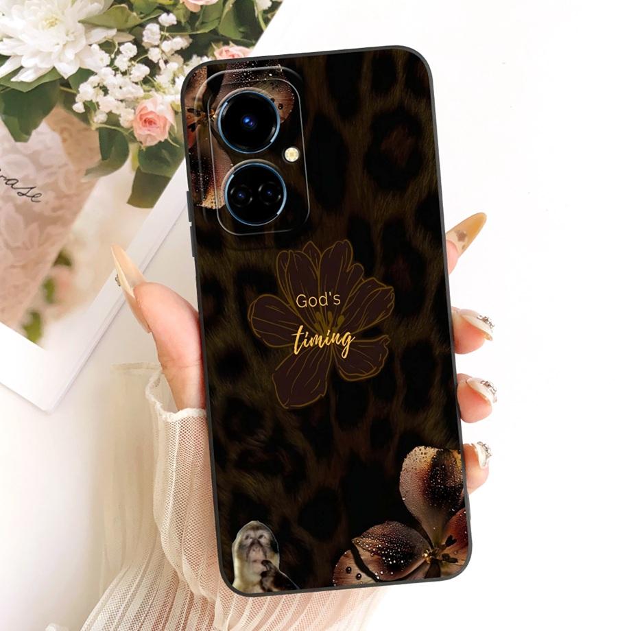 Мультяшная кошка Рисунок Чехол для телефона Для Tecno Camon 19 19Neo 19 Pro 4G 5G Задняя крышка Мягкий матовый силикон Цветок ромашки Бант Чехол