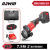 NAWIN Cordless Angle Grinder 20V Lithium Battery Machine Cutting Electric Angle Grinder Power Tool 125mm