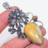 Bumble Bee Jasper, Tiger Eye Handmade 925 Sterling Silver Pendant 3.15" S6i79