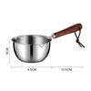 Hot Oil Pan Sauce Pan Wood Handle Melting Pot Stainless Steel Small Pot with Spout Sauce Pot Pour Oil Small Wok with Handle