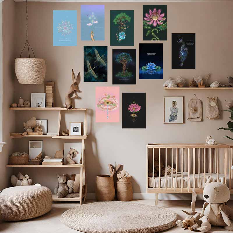 10/30 шт., темный настенный набор для коллажей, вдохновляющие цитаты, духовное искусство, постер, ретро-декор комнаты, эстетические фотографии, Y2k, современная живопись