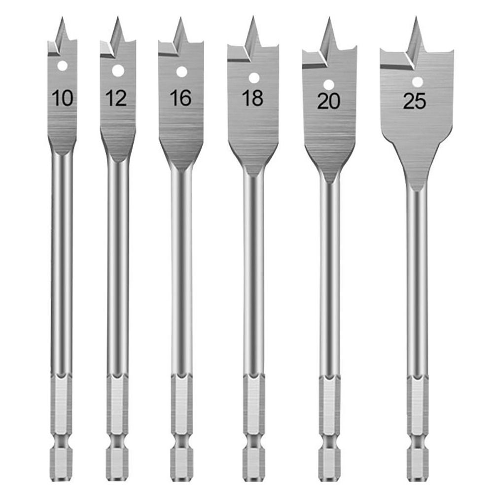 6Pcs/Set Hexagonal Handle 8mm Wood Plate Opener 10-25mm Hexagonal Shank NEW Carpenter's Bit