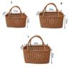 With Handle Picnic Basket Rattan Flower Basket Decorative Woven Basket  Fruit