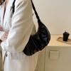 Underarm PU Pleated Shoulder Bag Square Fashion Handbag Sweet Dumplings Shoulder Bag  Gift