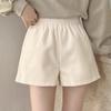 Женские вельветовые шорты в корейском стиле 2024 года: Высокая посадка, широкий крой, повседневный свободный крой для осени/зимы