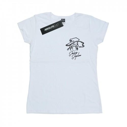 Janis Joplin Womens/Ladies Outline Sketched Cotton T-Shirt