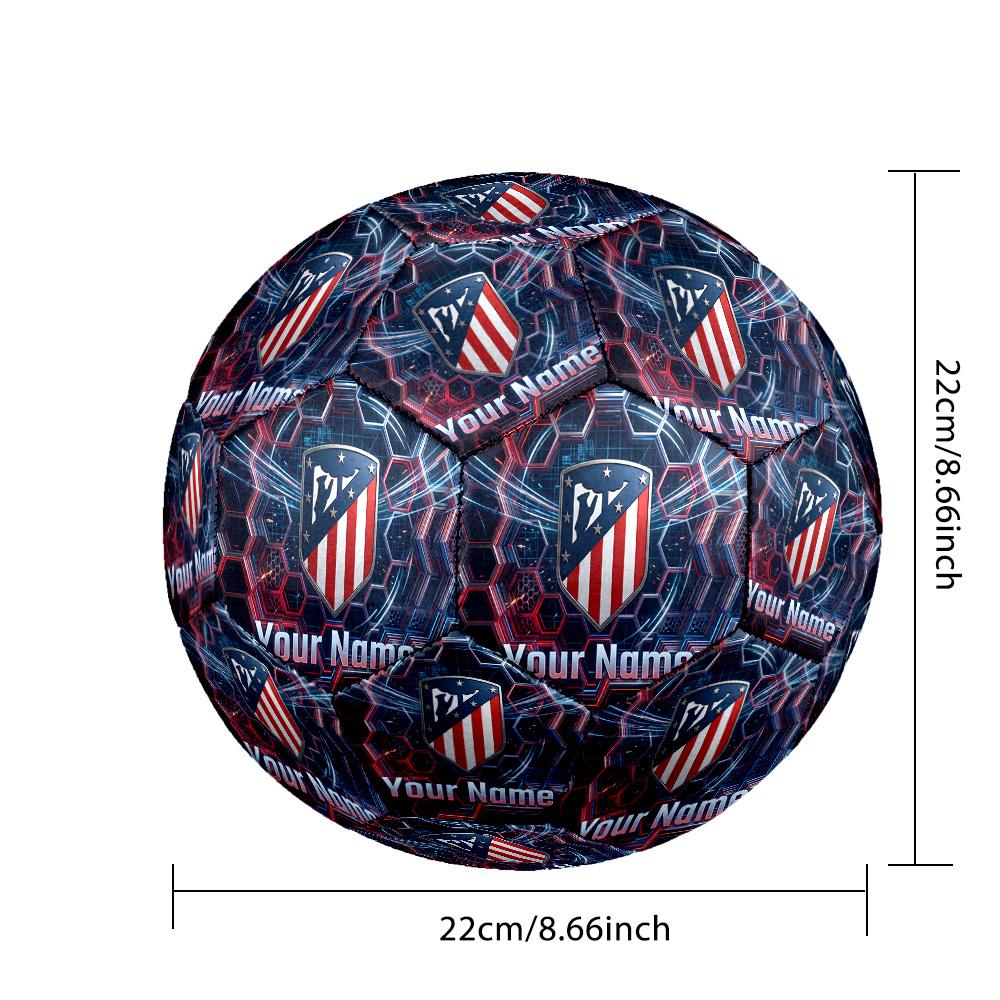 Size 5 Football Custom Name Text, Outdoor Training Soccer BallAtletico Madrid