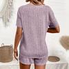 Летний комплект пижамы из футболки с V-образным вырезом и шорт в европейском и американском стиле для женщин