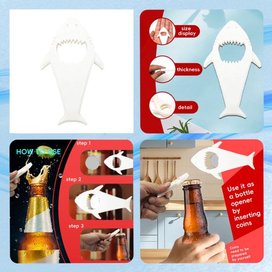 Открывалка для бутылок в виде акулы для холодильника, портативная пластиковая открывалка для пива, милая форма акулы, открывалка для банок с содовой для барменов, путешественников