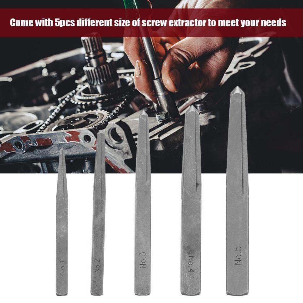 5 Pcs Practical Broken Screw Remover Multi-purpose Damaged Bolt Removal Tools  Water Valve Pipe