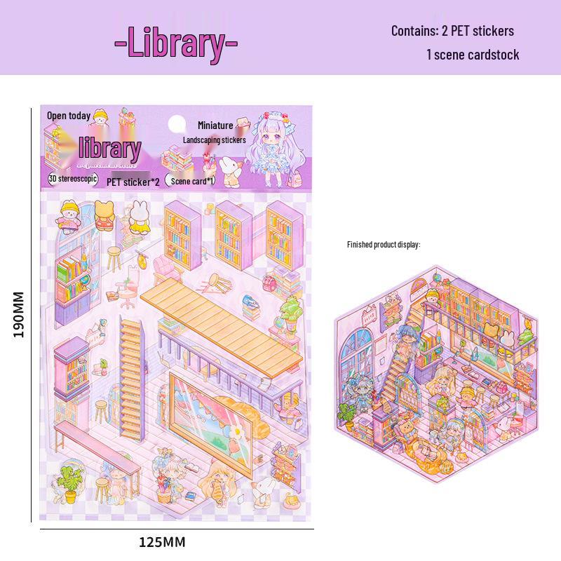 3D Miniature Scene Collage Stickers: Cute Decompression Handbook Stickers