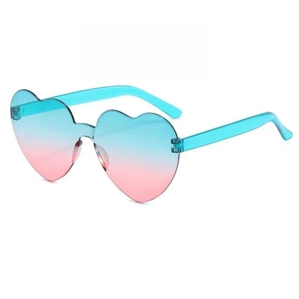 Trendy Love Heart Shape Sunglasses UV Protection Colorful Gradient Sunglasses Women