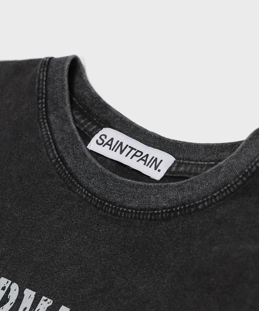 SAINTPAIN Sp Непостоянство Пигмент Укороченная Футболка с коротким рукавом Черный