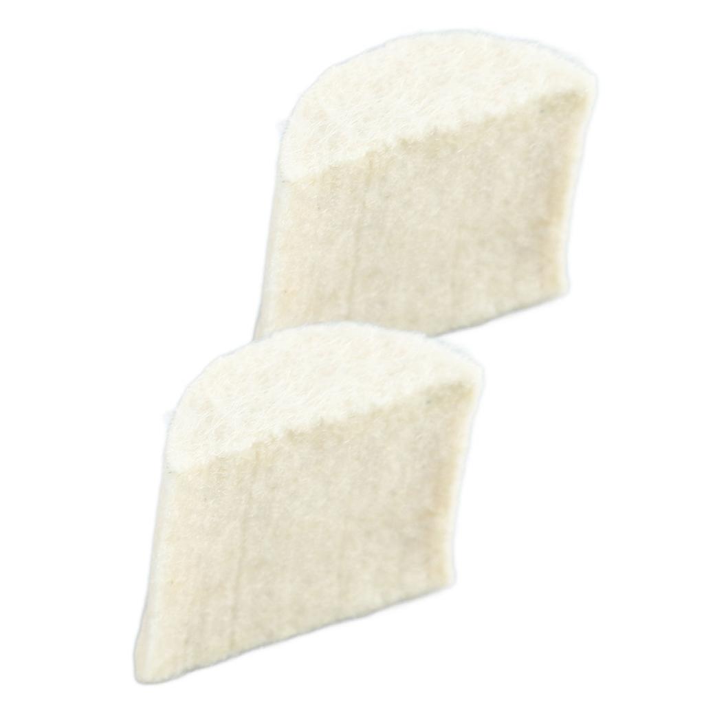 2Pcs Drum Pedal Beater Felt Pads Replacement for Bass Mallet Hammer Head Percussion Accessory White