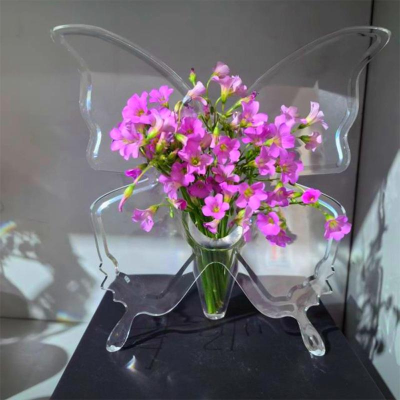 Creative Butterfly Vase Flowers Pot Desk Decoration Flower Arrangement Butterfly Decorative Floral Vases Room Aesthetic Decor