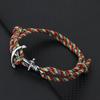 Navy Style Silver Anchor Bracelet Handmade Braided Multi-Layer Braslet Nautical Surf Viking Colorful Rope Couple Jewelry