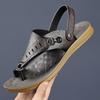 Fashion Summer Soft-soled Anti-slip Beach Shoes for Men 2025 New Designer Slippers Male Solid Color Fashion Casual Leather Sandals Man