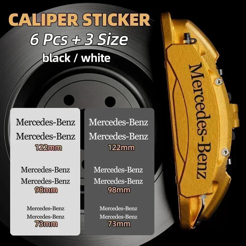 BLZ3 6PCS Car Brake Caliper Sticker Heat Resistant Decal for Mercedes Benz Maybach W204 W205 W211 W21 C260 E300 W205 W212 AMG