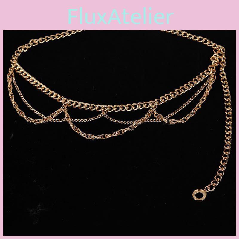 Ladies Waist Metal Chain With Carved Details Elegant Jewelry For Winter Seasons