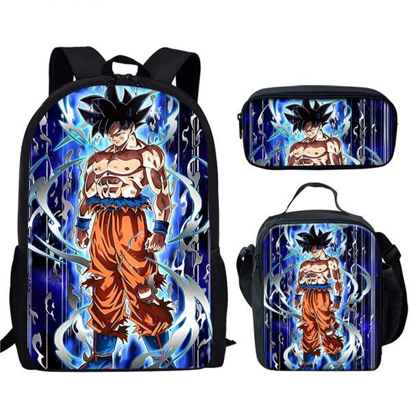 Набор Dragon Ball: рюкзак, вместительная нейлоновая школьная сумка и пенал для школьников.