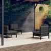 Day and Night - Day and Night Garden Furniture 4 Pieces with Anthracite Pine Wood Cushions