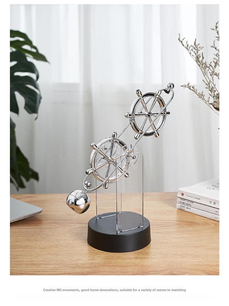Маятник креативного хаоса в скандинавском стиле: Настольное украшение «Вечное движение» для офиса или кабинета.