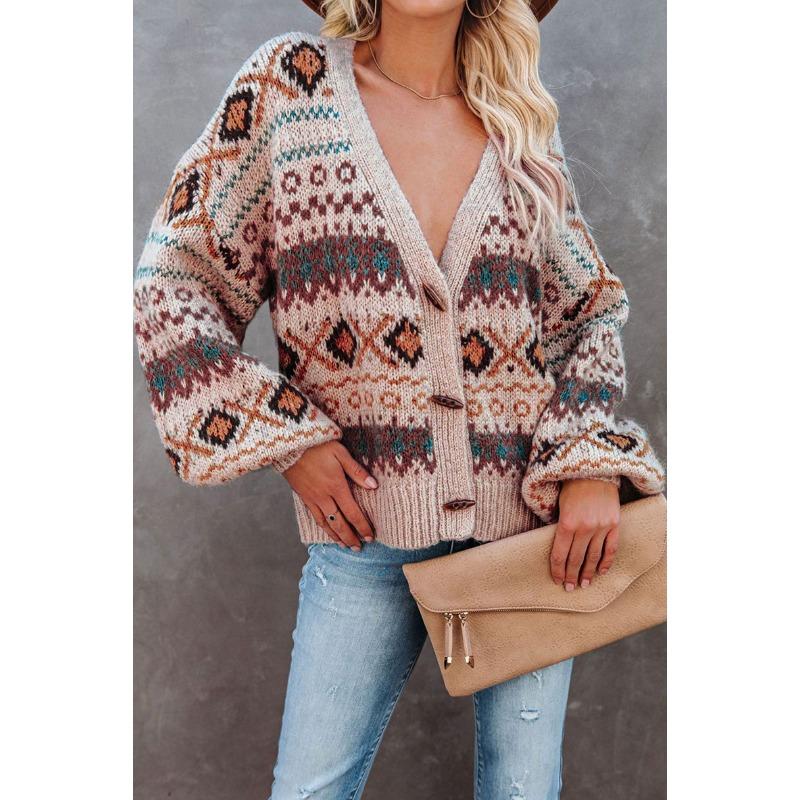 Модный зимний вязаный свитер женский большого размера свободный повседневный кардиган с V-образным вырезом свитер куртка