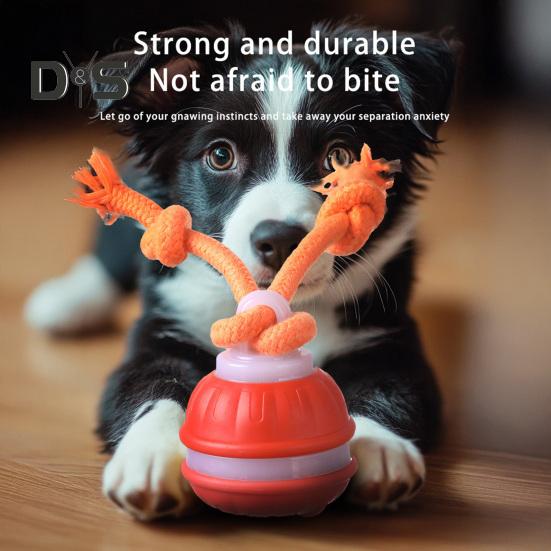 Умная автоматическая игрушка для собак с движущимся мячом и пищащим датчиком движения, компактный дизайн, зарядка через USB, интерактивная катящаяся игрушка для домашних животных