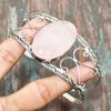 Beautiful Rose Quartz Gemstone 925 Sterling Silver Handmade Jewelry Cuff Adjustable