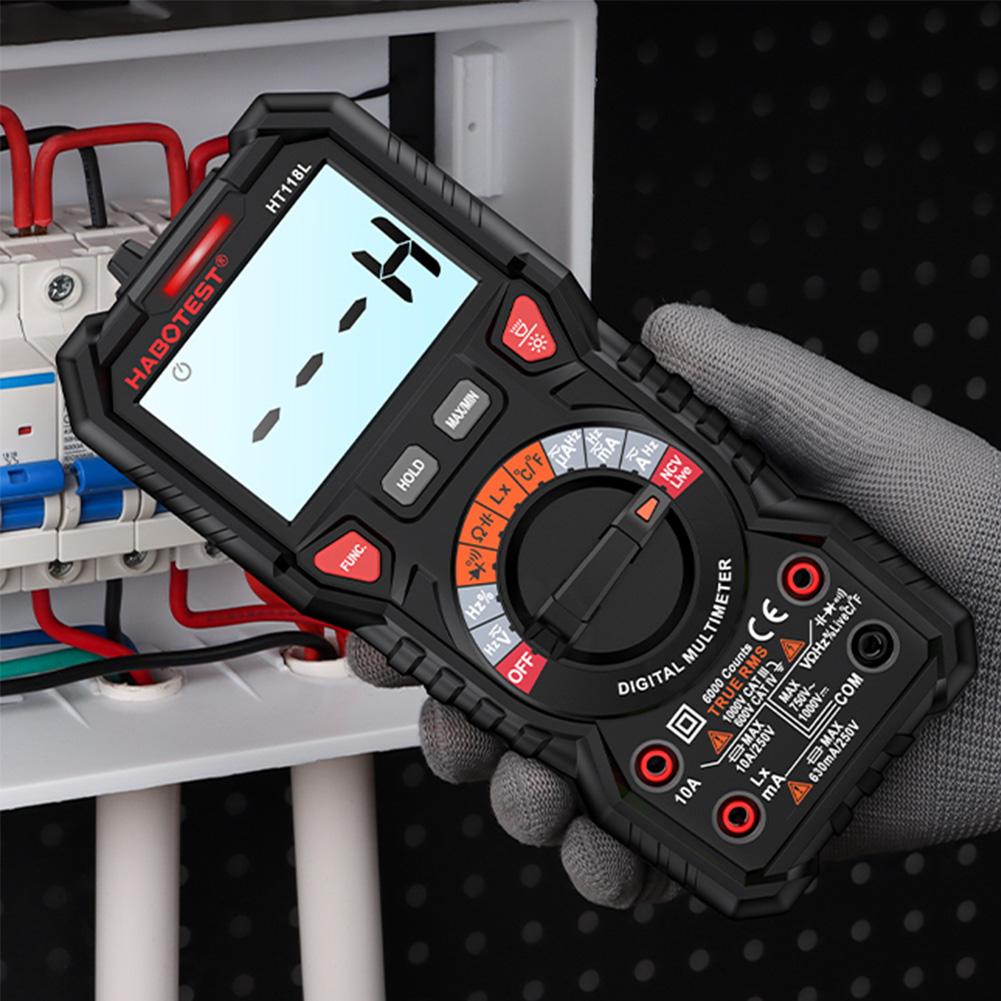 Цифровой мультиметр 6000 отсчетов DC/AC амперметр вольтметр бесконтактный детектор напряжения ЖК-дисплей тестер напряжения тока инструменты электрика