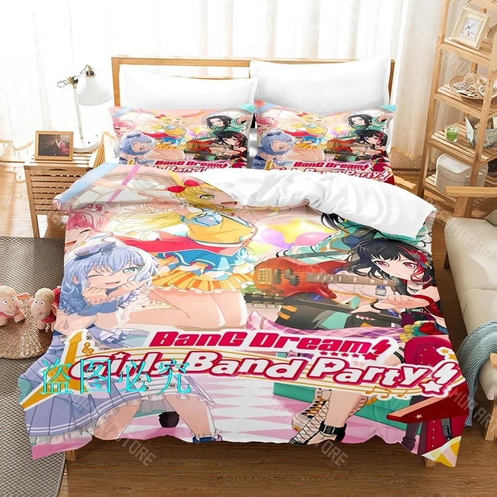 3D-печать BanG Dream! Аниме Mygo Комплект постельного белья Односпальный Полуторный Полный Евро Кинг-сайз Комплект постельного белья для взрослых и детей Спальня Комплекты с пододеяльником