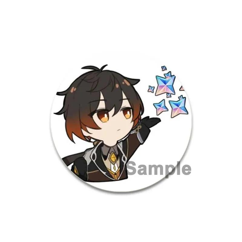 32/44/58mm Anime Genshin Impact Badge Zhongli Cartoon Brooches On Backpack Clothes Handmade Round Enamel Pins for Jewelry Gift Accessories