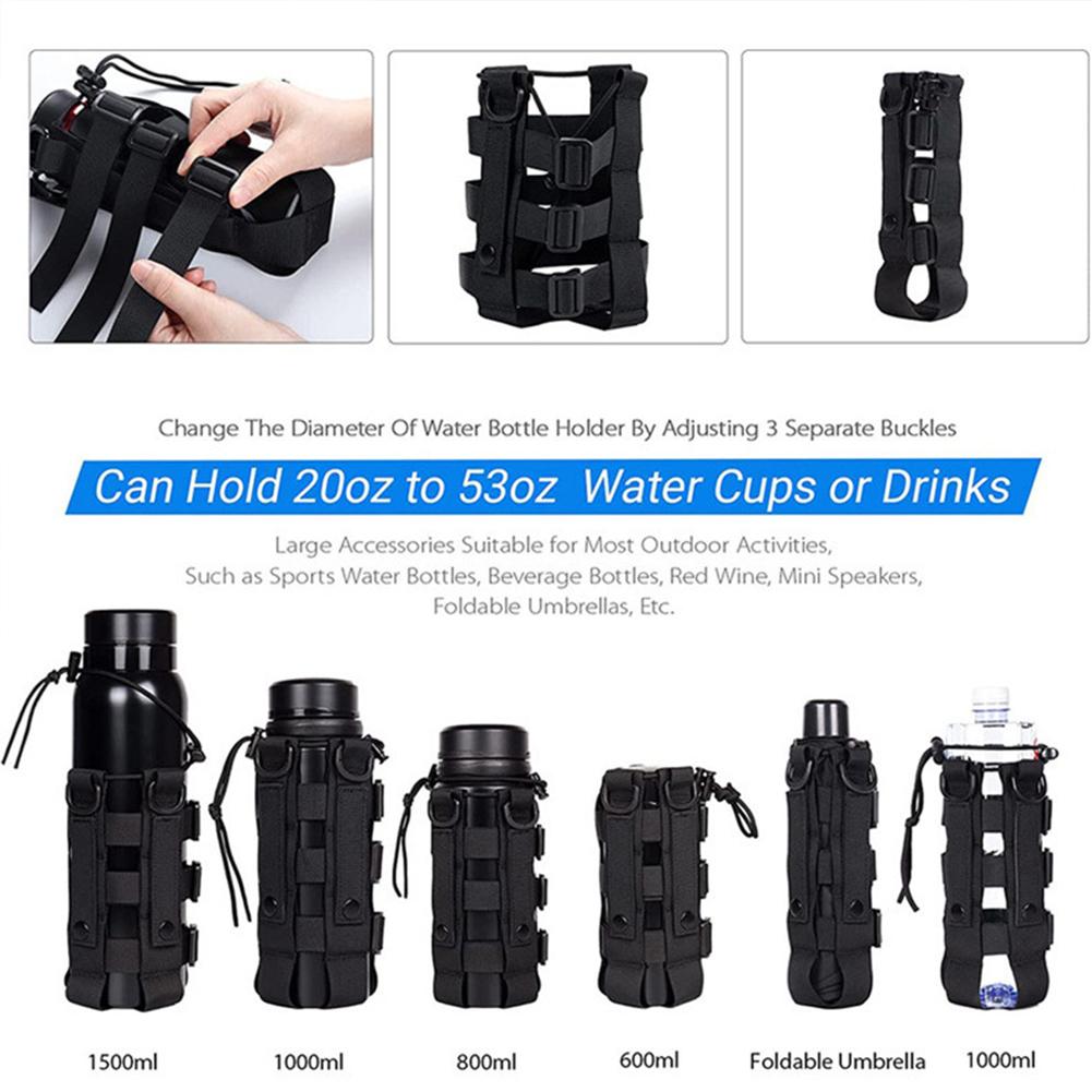 Сумка для бутылки с водой Molle, многоцелевой держатель для бутылки с водой для кемпинга, дорожный держатель для чайника для пеших прогулок, путешествий и кемпинга