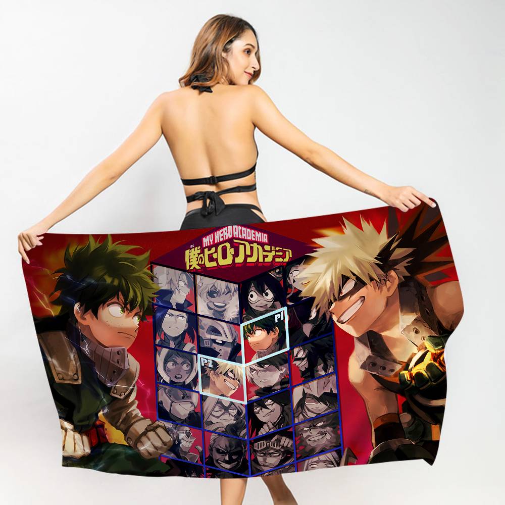 Passionate Anime My Hero A-Academia Bath Towel Microfiber Soft Water Absorbing Breathable For Girl Kids Cartoon Beach Towel