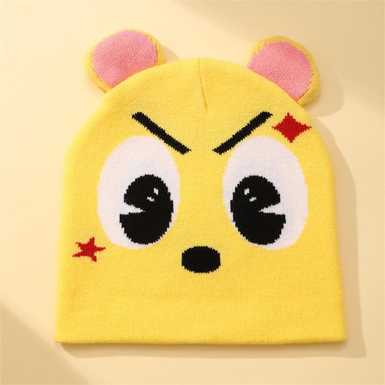 Women Knit Beanie Warm Ear Protector Hat Teens Jacquard Hat with Small Ear
