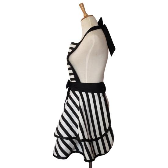 Винтажный фартук для женщин, кухни, приготовления пищи, выпечки, барбекю, гриля, полоски, закрывающие грудь до колена