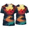 Hawaii Coconut Tree Graphic T Shirts Hawaiian View 3D Printed T Shirt For Men Clothes Harajuku Fashion Women Tshirt Vacation Top