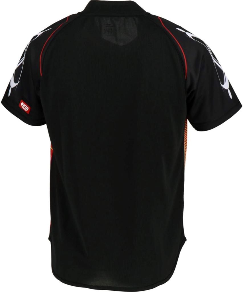 Футболка Yasaka Table Tennis Match с коротким рукавом, блестящая полосатая форма, размер L, красная, унисекс, официально одобрена Японской ассоциацией настольного тенниса Y239