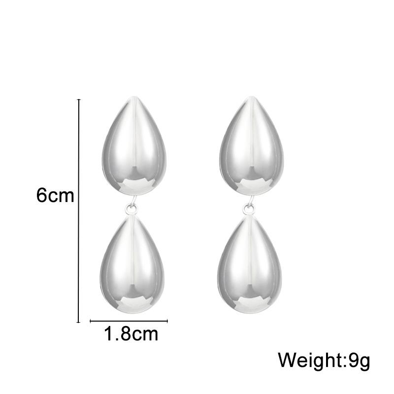 Серьги-капли Exaggerate Double Waterdrop Gold Color Metal Geometry для женщин Sweet Temperament Creative Jewelry Accessories
