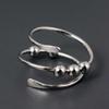 Adjustable Silver Wrap Fidget Ring | Spiral Open Ring with Three Moving Balls | Modern Anxiety Relief Statement Jewelry