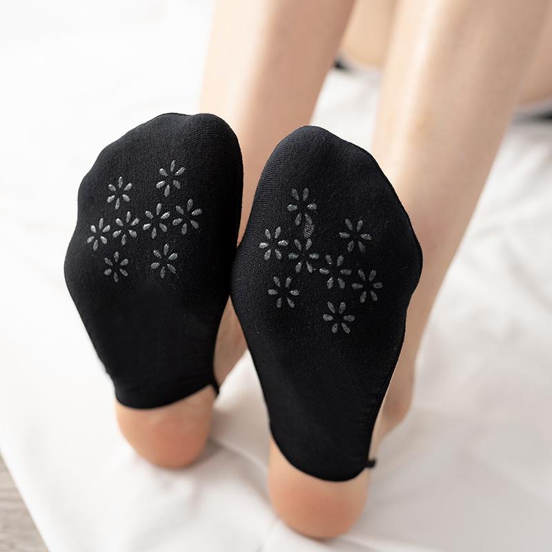 FINETOO 4 пары/компл. женские нескользящие невидимые носки, летние однотонные хлопковые носки-лодочки с низким вырезом, женские дышащие носки-тапочки