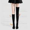 Women's Black Over-the-Knee Compression Socks - Pure Cotton, Autumn/Winter Style